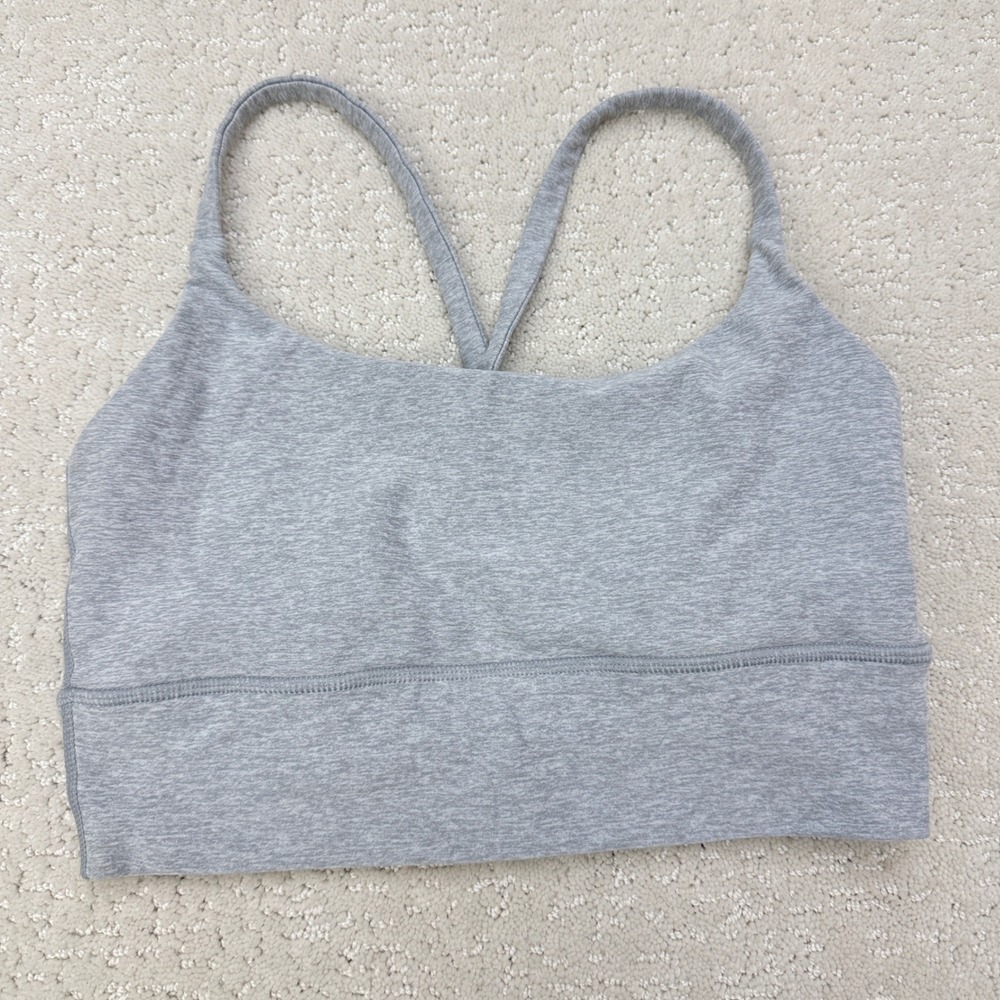 Vuori Long Line Elevation Bra‎ Womens Small Grey Heather VW1008 Criss Cross Back